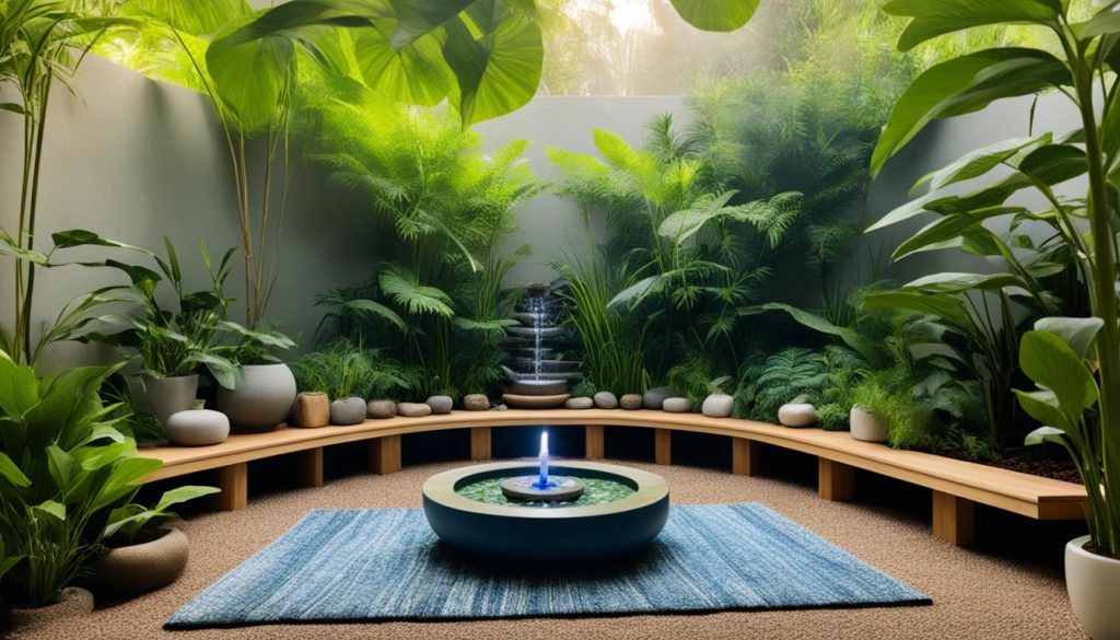 peaceful meditation area