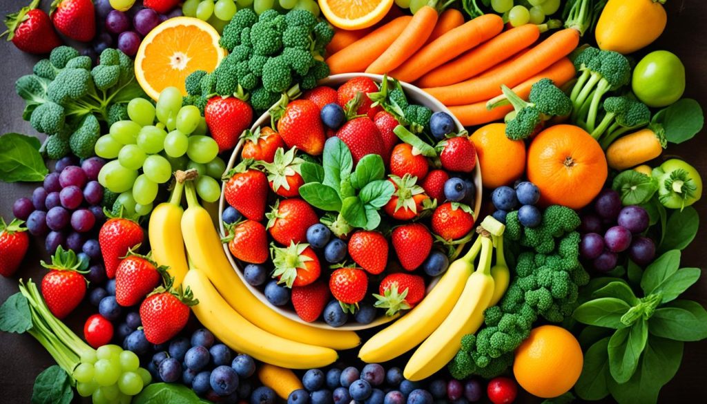 colorful fruits and vegetables