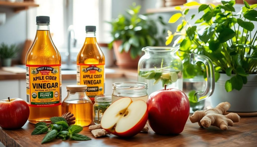 ACV detox drink preparation